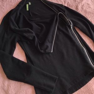 Off center zip up sweater